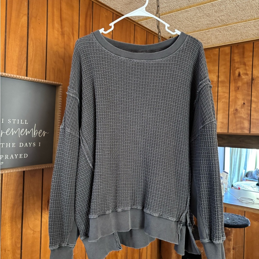 AE big hug waffle crew neck sweatshirt